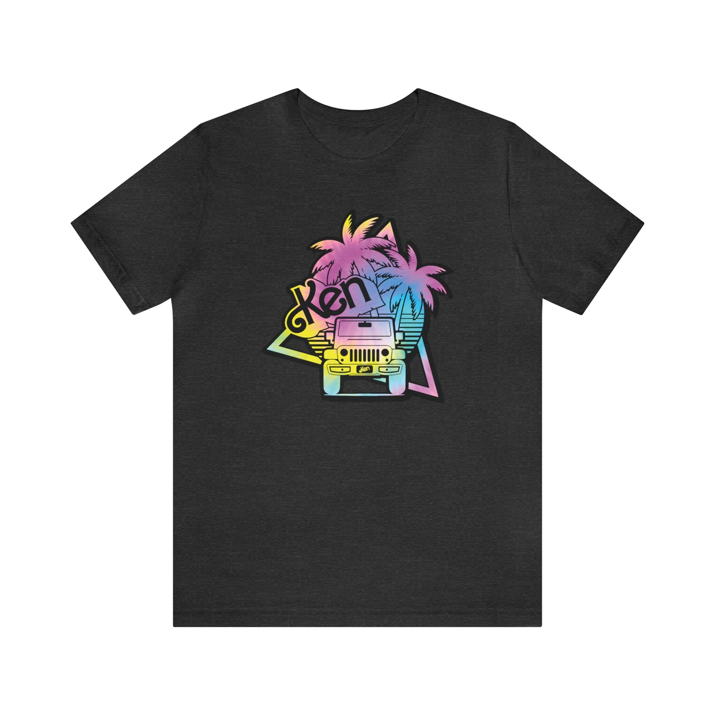 black outline tie dye, Beep Beep KEN Jeep, Unisex Jersey Short Sleeve Tee