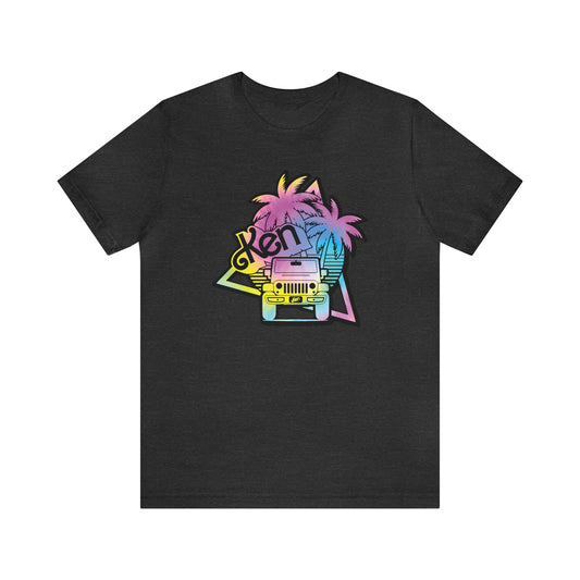 black outline tie dye, Beep Beep KEN Jeep, Unisex Jersey Short Sleeve Tee