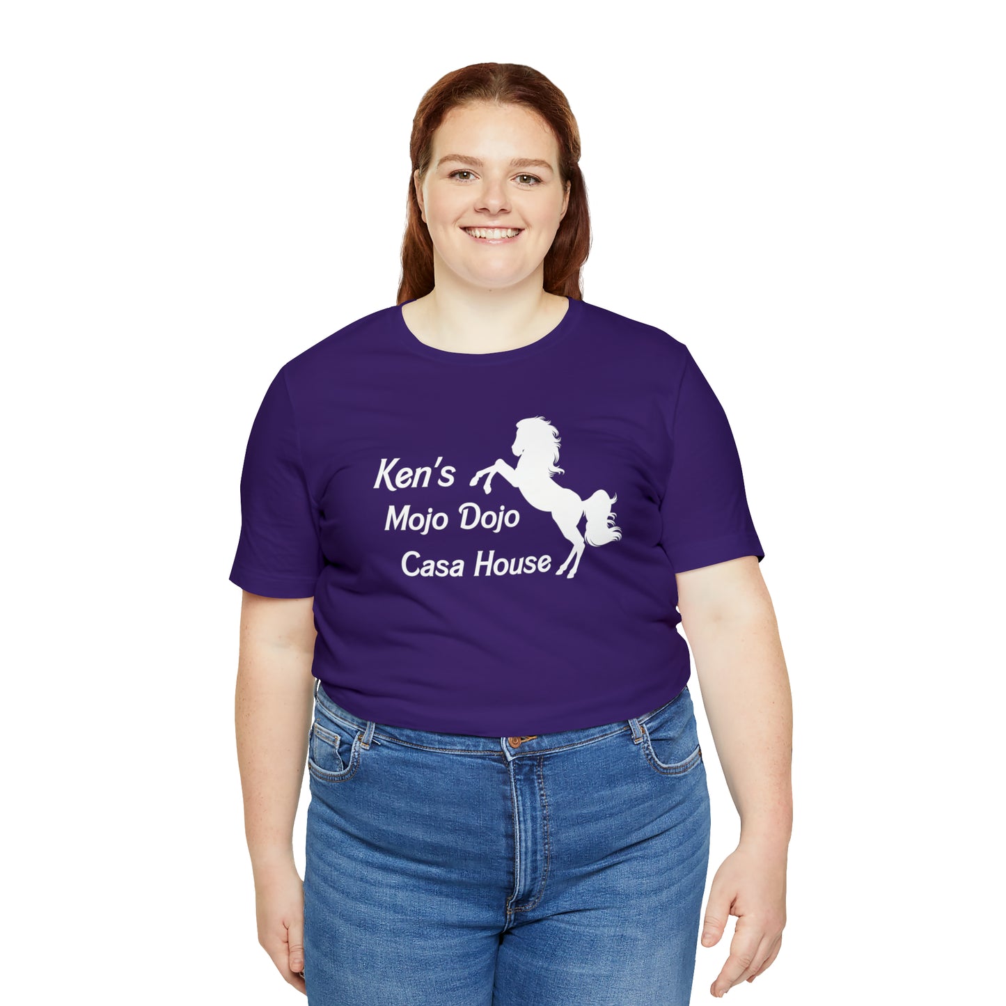 White Silhouette Horse, Mojo Dojo Casa House, Unisex Jersey Short Sleeve Tee