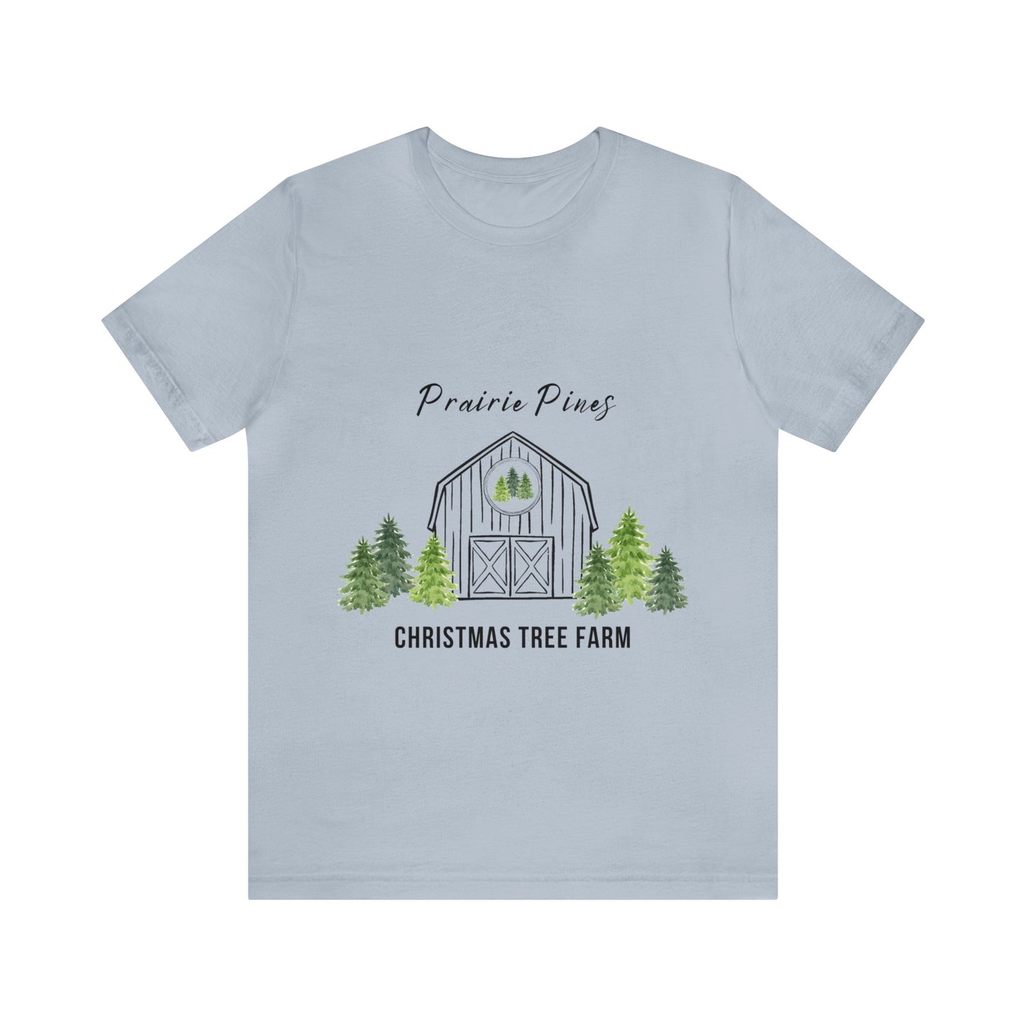 Watercolor Trees Prairie Pines Black Text - no back design - Unisex T-shirt