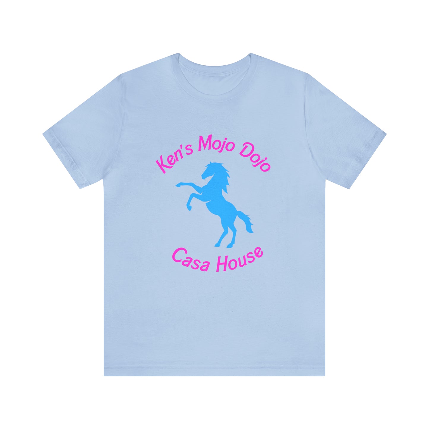 Neon Pink and Blue: Ken's Mojo Dojo Casa House, Unisex Jersey Short Sleeve Tee